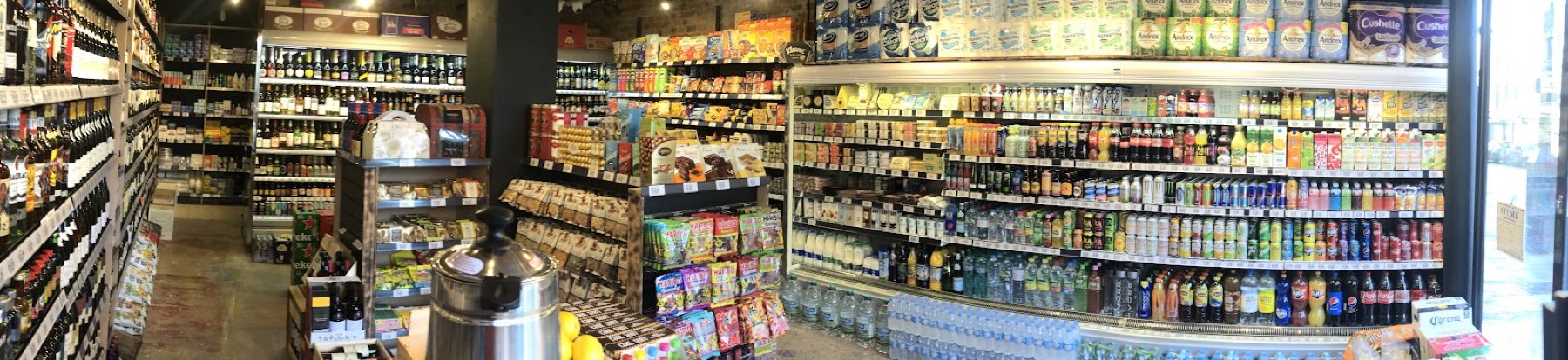 The stocked aisles and chilled fridges inside Vintage Bottle, Lower Clapton